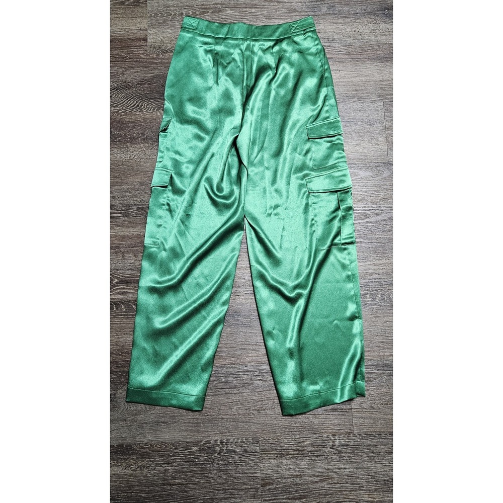 A New Day Women's Straight Relaxed High Rise Satin Cargo Pants Glossy - Picture 4 of 11